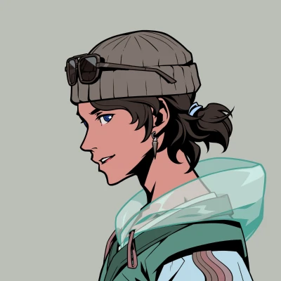 Ayvee's PFP, an Azuki Elemental with a gray beanie and a transparent water hoodie.
